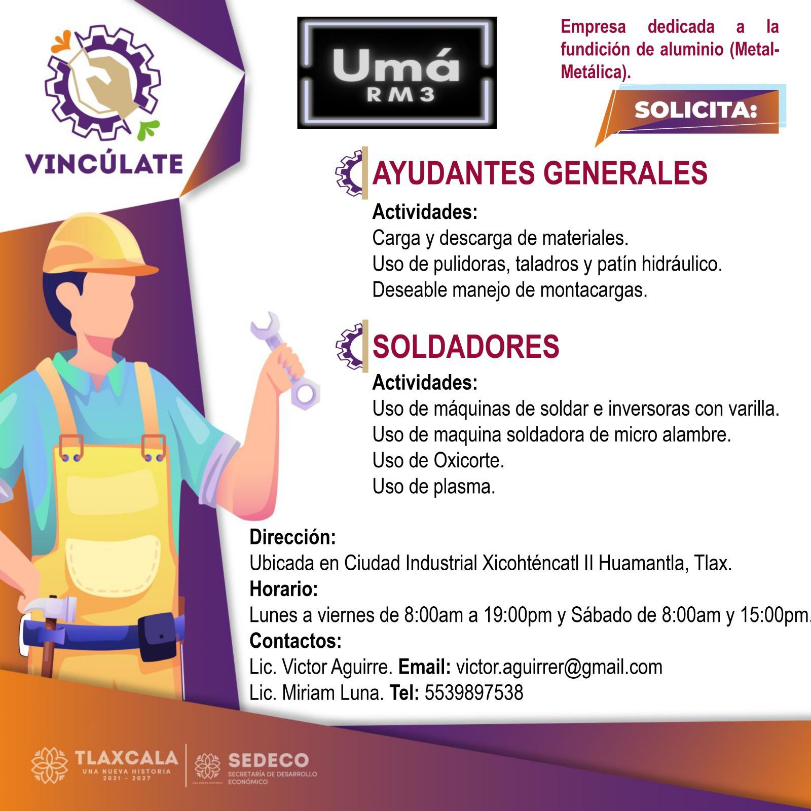 Promueven Ayuntamiento de Huamantla y gobierno estatal vacantes en Ciudad Industrial Xicohténcatl II